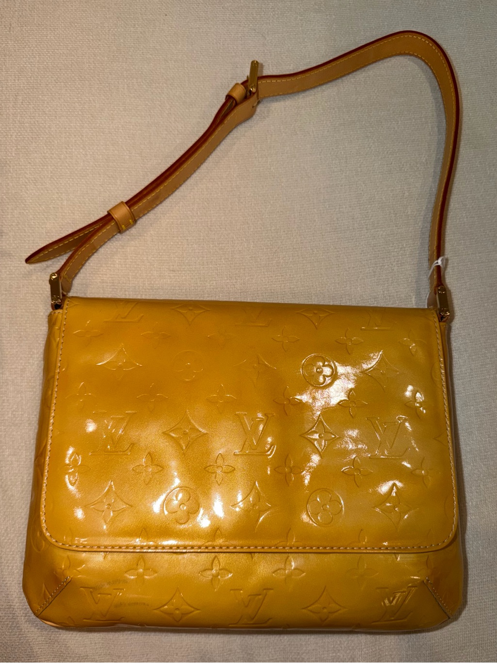 Louis Vuitton Yellow Vernis Monogram Shoulder Bag